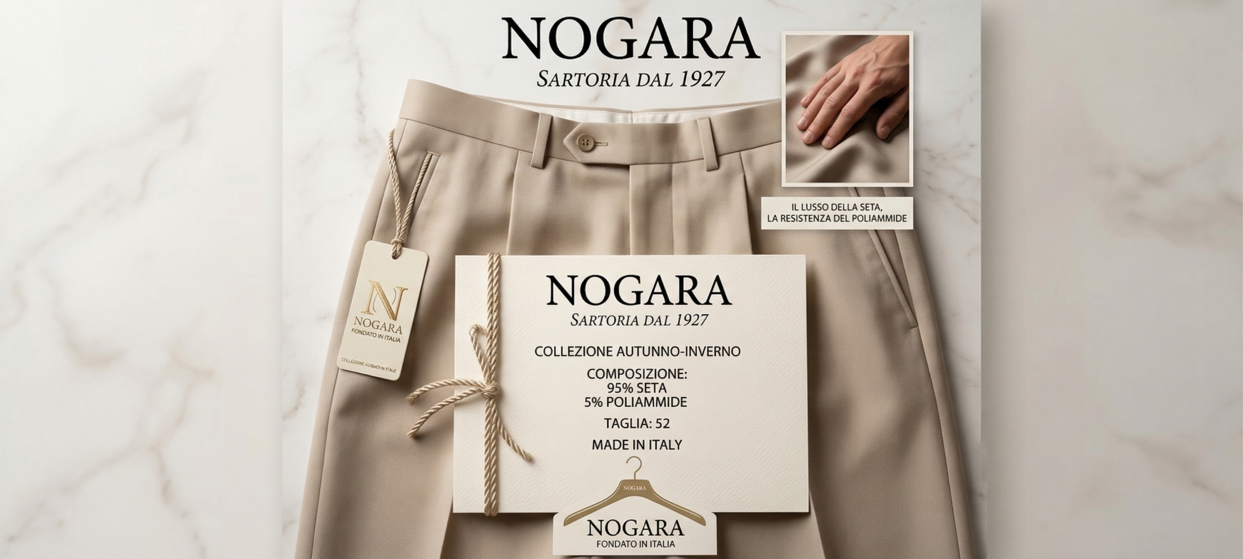 ABITO CERIMONIA UOMO BEIGE "NOGARA" TAG. 52 - immagine 5