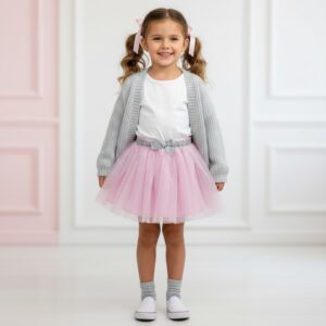 GONNA TULLE ROSA BAMBINA 2 ANNI 92 CM.