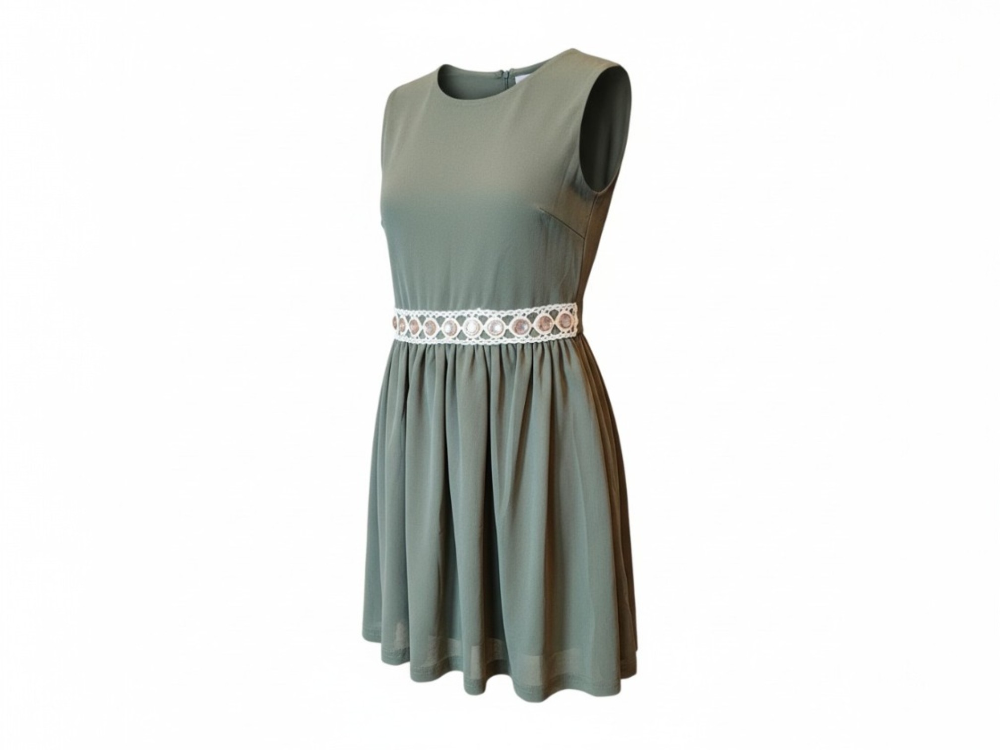 ABITO BAMBINA 8 ANNI VERDE MILITARE SMANICATO - immagine 3