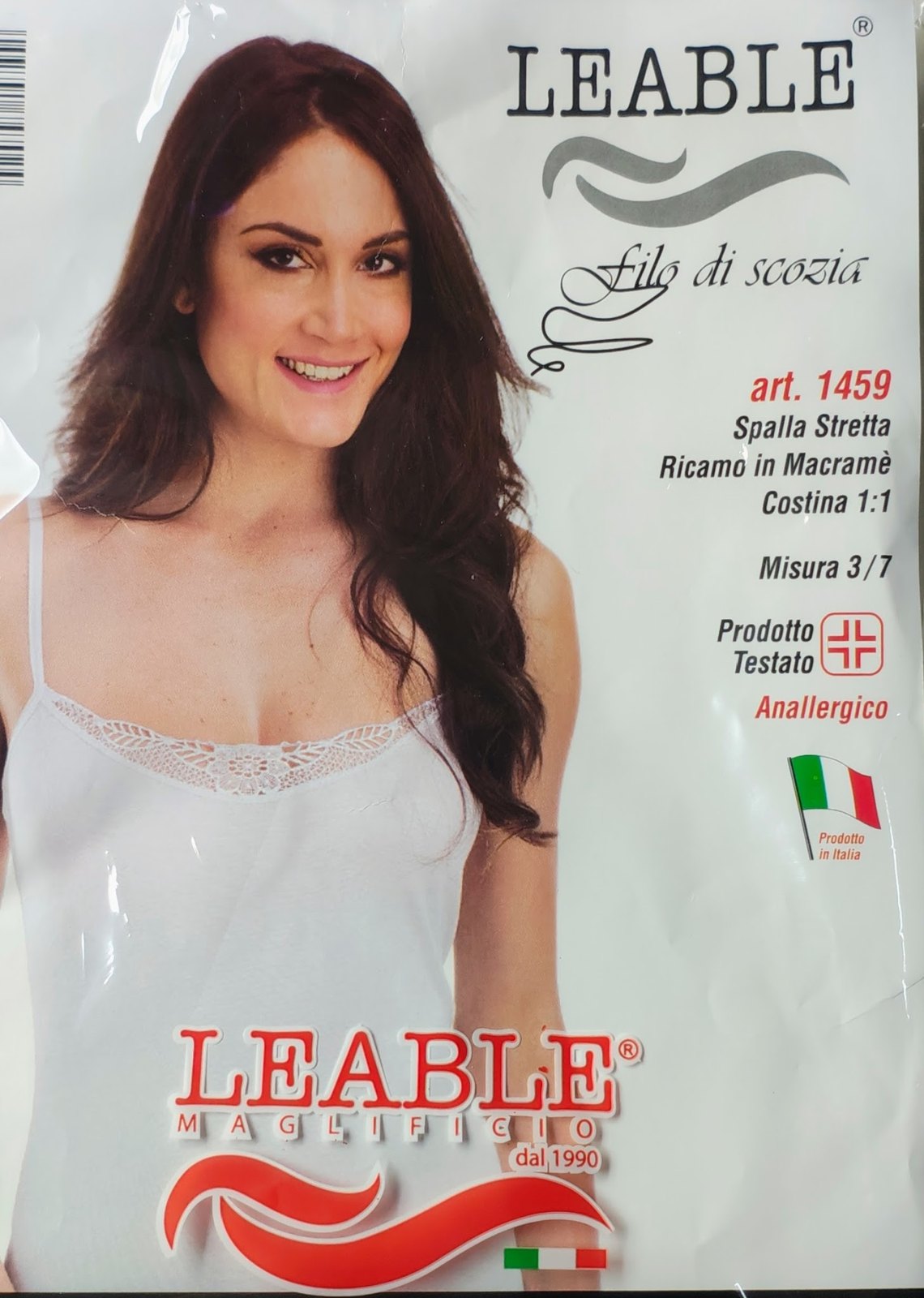 CANOTTA DONNA SPALLA STRETTA RICAMO IN MARCRAME' - INTIMO