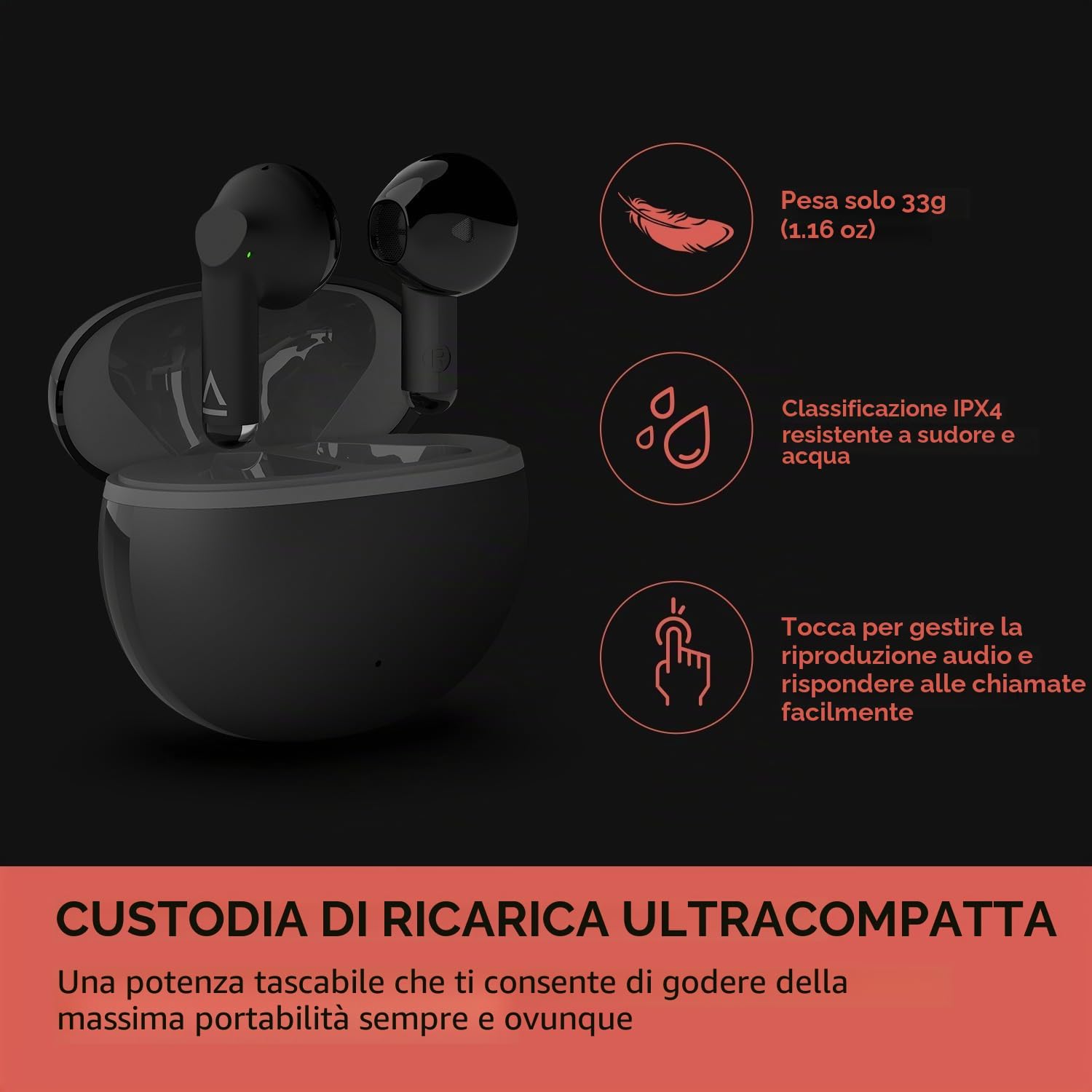 Auricolari Creative Zen Air DOT. Leggeri, a prova di sudore - immagine 6