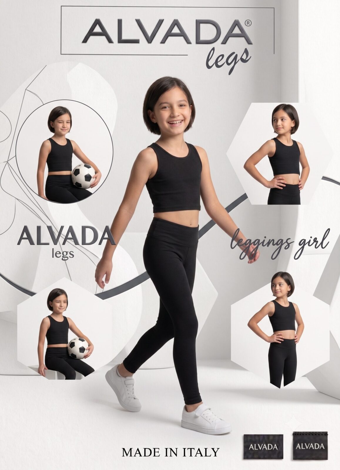 LEGGINS BAMBINA NERO BY ALVADA - BAMBINI