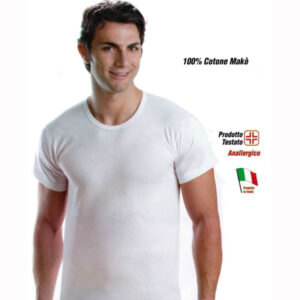 T-SHIRT UOMO LEABLE BIANCO 100 % COTONE MAKO' - T-SHIRT / MAGLIETTE