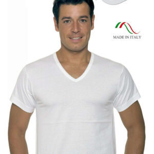 T-SHIRT LEABLE BIANCO COLLO A V - T-SHIRT / MAGLIETTE