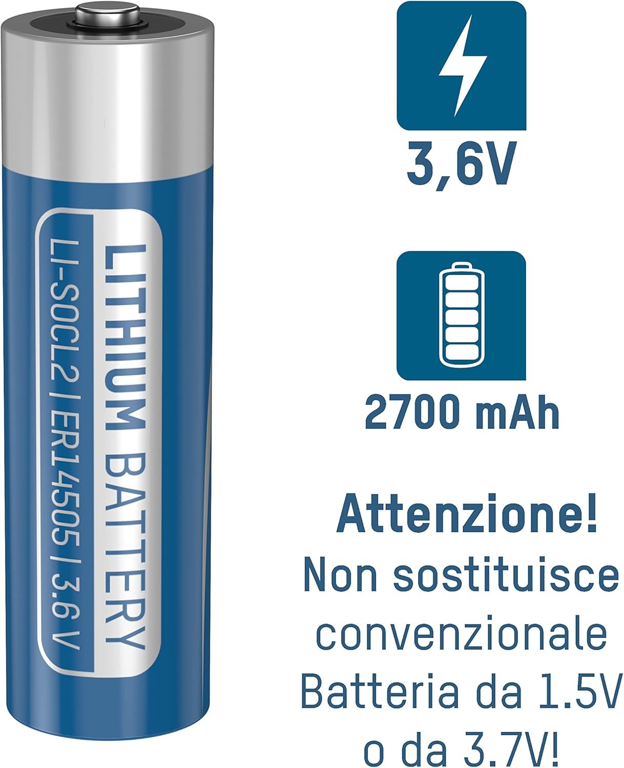 ANSMANN Batteria Litio ER14505 AA 3,6V 2700mAh - Batterie speciali